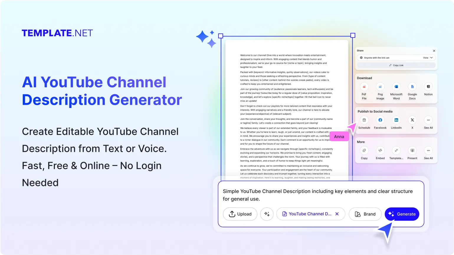  Free AI YouTube Channel Description Generator, Free YouTube Channel Description Maker Online